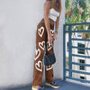 2022 Casual Printed Heart Straight Slim Jeans Vintage High Waist Trousers Women Denim Pants Vaqueros Mujer Streetwear