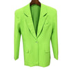 2022 Designer Jacket Female Plus Shoulder Single Long Button Blazer Green Fluorescent High Street Autumn Fashion