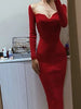 2022 Dresses For Women Sexy Strapless Ribbed Knitted Bodycon Dress Women Winter Long Sleeve Midi Sweater Dress Clothes