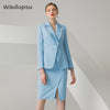 2022 Elegant Designer Long Sleeve Blazer and Pencil Skirt 2 Piece Set Skirt Suits Women Office Ladies Formal Workwear Clothes