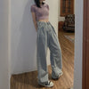 2022 Elegant Jeans Women's Straight Tube Loose Mop High Waist Drop Feeling Soft Denim Wide Leg Pants Summer Thin