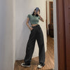 2022 Elegant Jeans Women's Straight Tube Loose Mop High Waist Drop Feeling Soft Denim Wide Leg Pants Summer Thin