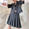 2022 Ensembles Femme Summer Korean College Style Simple Short Sleeve Blazer+Pleated Mini Skirts 2 Piece Sets Womens Outfits