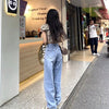 2022 Fall Ripped Harajuku Jeans Women'S Streetwear Casual Loose Straight High Waist Mother Denim Oversized