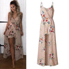 2022  Bohemia Split Long Maxi Dress Womens Rose Printed Boho Beach Shorts Irregular Hem Party Dresses