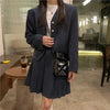 2023 Casual Suit Skirt Suit Temperament Short Long Sleeve Suit High Waist Sexy Pleated Skirt Two-piece Female