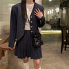 2023 Casual Suit Skirt Suit Temperament Short Long Sleeve Suit High Waist Sexy Pleated Skirt Two-piece Female