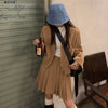2023 Casual Suit Skirt Suit Temperament Short Long Sleeve Suit High Waist Sexy Pleated Skirt Two-piece Female