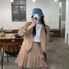 2023 Casual Suit Skirt Suit Temperament Short Long Sleeve Suit High Waist Sexy Pleated Skirt Two-piece Female