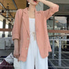 2022 Cotton Linen Coat Womens Autumn Blazer ZANZEA Solid Long Sleeve Cardigans OL Casual Loose Elegant Outwear