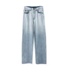 2022 Women's Straight Jeans High Waist Casual Thin Slim Wide Leg Trousers Loose Retro Floor Pants