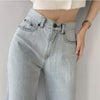2022 Women's Straight Jeans High Waist Casual Thin Slim Wide Leg Trousers Loose Retro Floor Pants