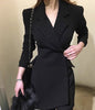 2023 Office Ladies suit women blazer dress Double Breasted Button Front Military Style Long Sleeve Dress