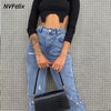2022 Rippde Jeans Women High Waist Straight Denim Mom Pants Baggy Jeans Women Washed Blue Casual Female Cotton Pants New