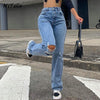 2022 Rippde Jeans Women High Waist Straight Denim Mom Pants Baggy Jeans Women Washed Blue Casual Female Cotton Pants New