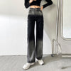 2022 Woman Jeans Casual High Waist Wide Leg Denim Heart Blue Pants Streetwear Vintage Quality Harajuku Straight Pants