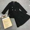 2022 Women Blazer and Pleated Skirt Set Long Sleeve Office Lady Solid Color Two Piece Skirt Suits Business Blazer Indie