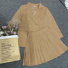 2022 Women Blazer and Pleated Skirt Set Long Sleeve Office Lady Solid Color Two Piece Skirt Suits Business Blazer Indie
