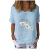 2023 Women Blouses Floral Printing Plus Size Women's Tunic Casual Cotton Linen Short Sleeve Shirts For Summer Ropa Mujer