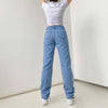 2022 Women's High Waisted Pants Stretch Wide Leg Bootcut Jeans Streetwear Loose Casual Trousers Alphabet Pattern Clothes