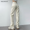 2022 Flared Jeans Women High Waist Mom Jeans Denim Trousers Female Streetwear White Vintage Clothes Boot Cut Wide Oversize Pants