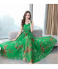2022 High Quality Vintage Chiffon Boho Maxi Dress Summer Sleeveless v-neck Sexy Sundress Women Elegant Bodycon Party Vestidos