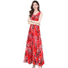 2022 High Quality Vintage Chiffon Boho Maxi Dress Summer Sleeveless v-neck Sexy Sundress Women Elegant Bodycon Party Vestidos