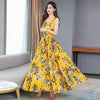 2022 High Quality Vintage Chiffon Boho Maxi Dress Summer Sleeveless v-neck Sexy Sundress Women Elegant Bodycon Party Vestidos