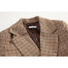 2022  Vintage Houndstooth Women Blazer Sashes Double-breasted Plaid Female Jacket Long Sleeve Pockets Blaser Suit