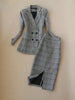 2022  Winter Women's Suits Skirt Set Slim-fit Double-breasted Plaid Ladies Jacket Casual High Waist Skirt Two-piece