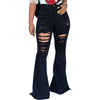 2022 High Waist Jeans Mom Boyfriend Flare Jeans For Women Black Denim Skinny Jeans Woman Wide Leg Female Pants Plus Size Ladies