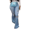 2022 High Waist Jeans Mom Boyfriend Flare Jeans For Women Black Denim Skinny Jeans Woman Wide Leg Female Pants Plus Size Ladies