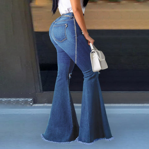 2022 High Waist Jeans Mom Boyfriend Flare Jeans For Women Black Denim Skinny Jeans Woman Wide Leg Female Pants Plus Size Ladies