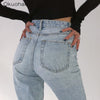 2022 High Waist Loose Jeans For Women Comfortable Casual Straight Leg Baggy Pants Mom Jeans Washed Boyfriend Jeans New