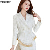 2023 High-quality Women's Suits Plus Size Autumn and Winter Elegant Professional Suit Skirt and Overalls 2-piece Set