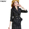 2023 High-quality Women's Suits Plus Size Autumn and Winter Elegant Professional Suit Skirt and Overalls 2-piece Set