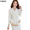 2023 High-quality Women's Suits Plus Size Autumn and Winter Elegant Professional Suit Skirt and Overalls 2-piece Set