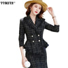 2023 High-quality Women's Suits Plus Size Autumn and Winter Elegant Professional Suit Skirt and Overalls 2-piece Set