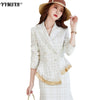 2023 High-quality Women's Suits Plus Size Autumn and Winter Elegant Professional Suit Skirt and Overalls 2-piece Set