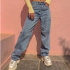 2022 Hip Hop High Waist Loose Comfortable Jeans Women's Large Size Casual Straight Pants Mom Jeans Washed Jeans