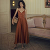 2022 Island Holiday Beach skirt women's summer acetate Satin cross thin shoulder strap sexy open back suspender skirt Fairy