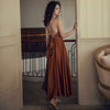 2022 Island Holiday Beach skirt women's summer acetate Satin cross thin shoulder strap sexy open back suspender skirt Fairy