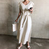 2022 Japan Style Summer Women's Dress Temperament Loose Casual Elegant Stripe Lace V-neck Summer Simple Sale
