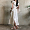 2022 Japan Style Summer Women's Dress Temperament Loose Casual Elegant Stripe Lace V-neck Summer Simple Sale