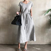 2022 Japan Style Summer Women's Dress Temperament Loose Casual Elegant Stripe Lace V-neck Summer Simple Sale