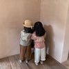 2022 Korean Style Autumn Kids Boys Girls Pants Loose Radish Haren Pocket Coffee Apricot Trousers Children Clothes E1219