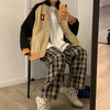 2022 Ladies Spring Summer Harajuku Checkered Pajama Plaid Pants Women Oversize Wide Leg Trousers Female Korean Style High Waist