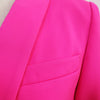 2022 Ladies Suit Jacket Classic Blazer Autumn and Winter High-end Metal Buckle Double-breasted Suit Solid Color Rose Red