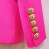 2022 Ladies Suit Jacket Classic Blazer Autumn and Winter High-end Metal Buckle Double-breasted Suit Solid Color Rose Red