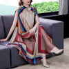 2022 Loose Casual Print Mulberry Silk Maxi Dress Spring Summer Vintage 4XL Plus Size Dress Elegant Women Bodycon Party Vestidos